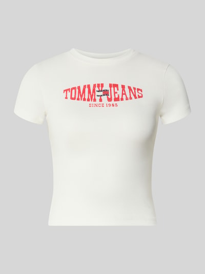 Tommy Jeans Slim Fit T-Shirt aus Baumwoll-Mix Weiss 2
