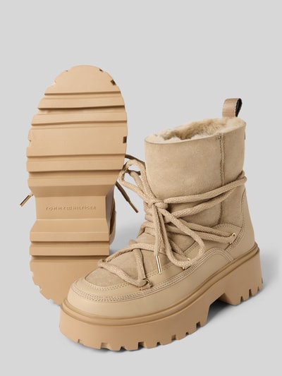 Tommy Hilfiger Kozaki ze skóry naturalnej  Beżowy 4