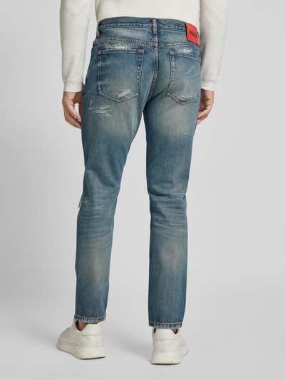 HUGO Straight Leg Jeans im Destroyed-Look Modell 'HUGO 634' Rauchblau 5