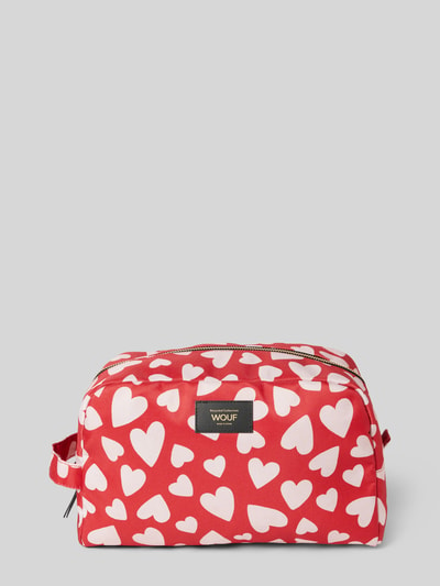 WOUF Make-uptasje in rood met all-over motief, model 'Amore' Rood - 1