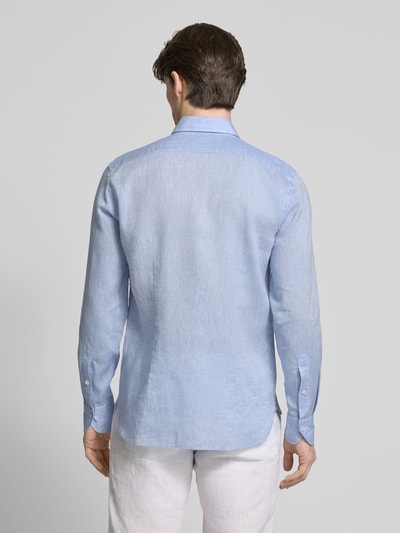 OLYMP SIGNATURE SLIM FIT Slim fit linnen overhemd met kentkraag, model 'Sykia' Bleu - 5