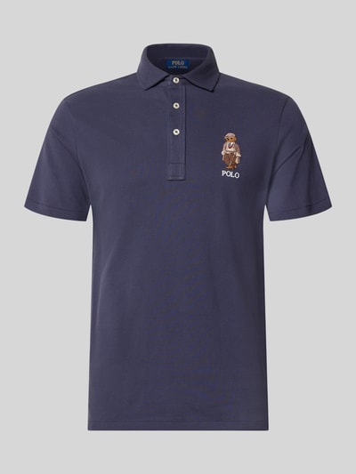 Polo Ralph Lauren Custom Slim Fit Poloshirt mit Stitching Rauchblau 2