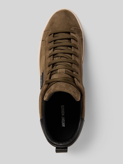 Antony Morato Ledersneaker mit Label-Applikation Taupe 3