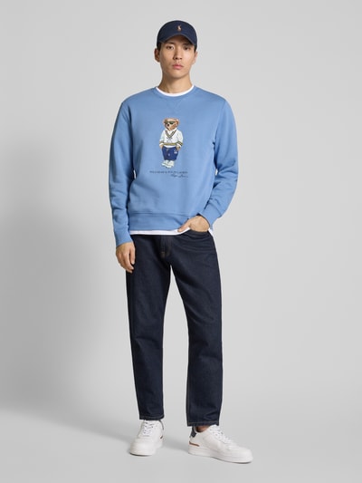 Polo Ralph Lauren Sweatshirt met motief- en labelprint Jeansblauw - 1