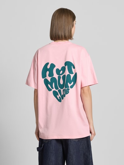 OH APRIL Oversized T-Shirt mit Label-Print Hellrosa 4