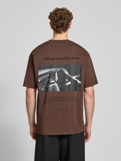 HUGO Oversized T-Shirt aus reiner Baumwolle Modell 'Devrolo' Schoko 5