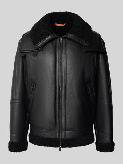 BOSS Orange Regular Fit Lederjacke aus echtem Lammleder Modell 'JOGLACI' Black 2