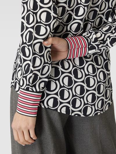 Emily Van den Bergh Blouseshirt van viscose met all-over motief Zwart - 3