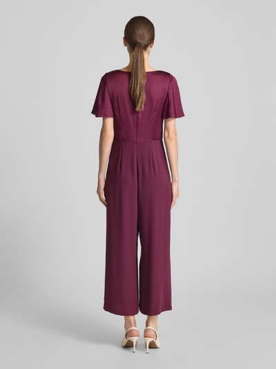 Christian Berg Cocktail Jumpsuit met strikceintuur Donkerrood gemêleerd - 5