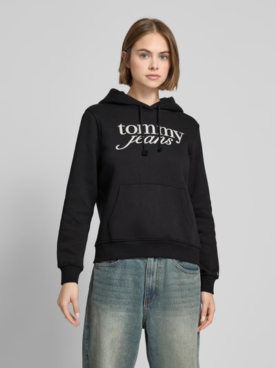 Tommy Jeans Regular fit hoodie met labelprint Zwart - 4