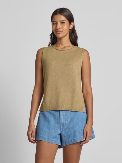 Marc O'Polo Regular Fit Strickpullunder aus Baumwoll-Leinen-Mix Beige 4