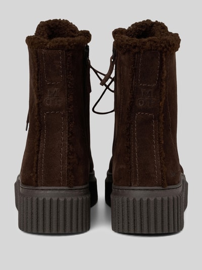 Marc O'Polo Schnürstiefel aus Rindsvelours mit Plateauprofil Dunkelbraun 3