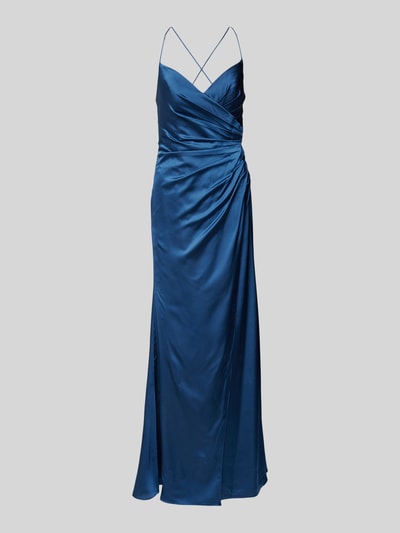 Luxuar Abendkleid mit gelegten Falten Rauchblau 2