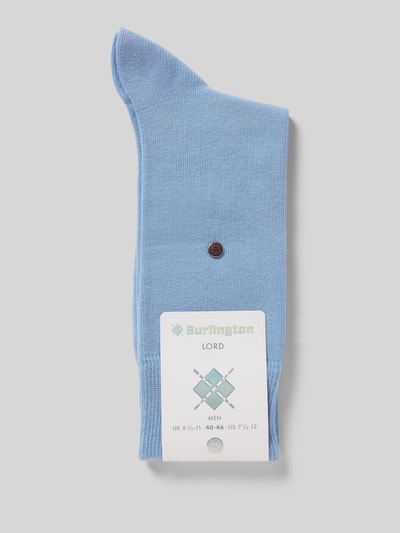 Produktfoto, Socken mit Burlington-Niete von Burlington in Hellblau aus bawełna ekologiczna i recyklingowany poliester, dopasowany krój, elastyczny prążkowany ściągacz