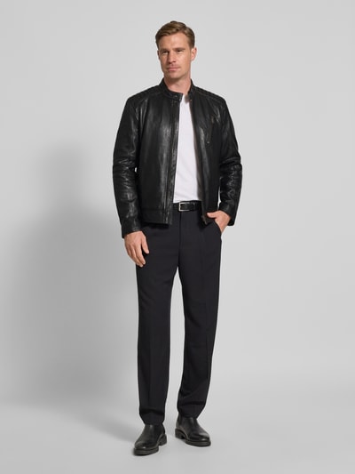 Strellson Regular Fit Lederjacke aus Lammnappa Modell 'PIERS' Black 1