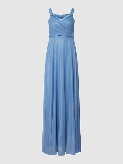 TROYDEN COLLECTION Abendkleid mit V-Ausschnitt Rauchblau 2