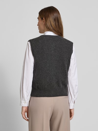Christian Berg Woman Selection Regular Fit Weste aus Baumwoll-Mix in Strick-Optik Anthrazit Melange 5