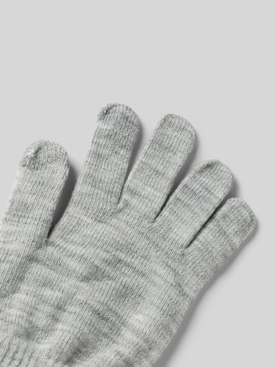 Pieces Handschuhe mit geripptem Bund Modell 'NEW BUDDY' Hellgrau Melange 3