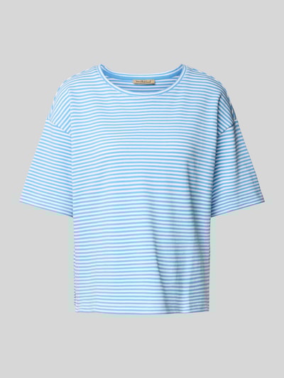 Smith and Soul T-shirt met geribde ronde hals Lichtblauw - 2