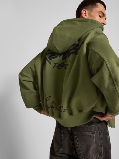 Kenzo Regular Fit Sweatjacke mit Logo-Print Khaki 3