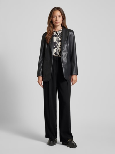 Marc Cain Wide leg stoffen broek met bandplooien Zwart - 1