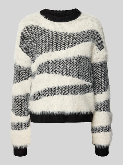 Vero Moda Regular Fit Strickpullover mit Strukturmuster Modell 'CALLIE' Ecru 2