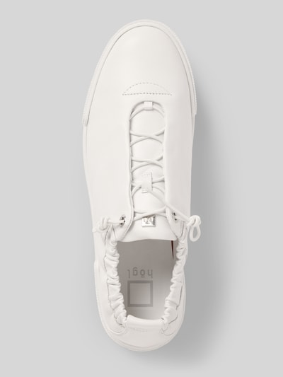 Productfoto, Sneaker aus Leder mit Schnürung van Högl, wit leer, afgeronde neus, vetersluiting, rubberen zool, hakhoogte 4 cm, schachthoogte 6 cm, schachtbreedte 6 cm