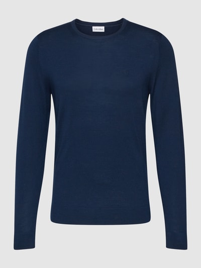 CK Calvin Klein Gebreide pullover met ribboorden Marineblauw - 2