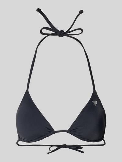 Produktfoto, Bikini-Oberteil mit Strasssteinbesatz Modell 'Violet' von Guess aus elastischem Material-Mix in Schwarz mit Logo-Detail.