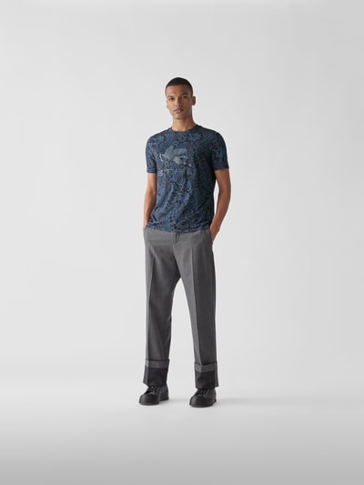 Etro T-Shirt mit Label-Print Blau 1