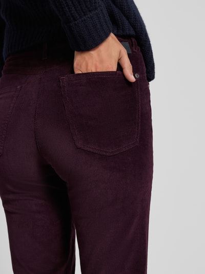 Raphaela By Brax Straight fit corduroy broek, model 'Laura' Bordeaux - 3