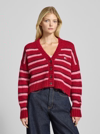 Tommy Jeans Oversized Strickjacke mit Alpaka-Anteil Bordeaux 4