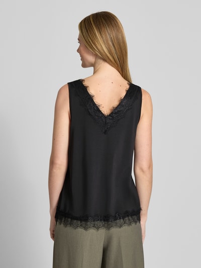FREE/QUENT Trägertop aus Satin mit Spitzenbesatz Modell 'Bicco' Black 5