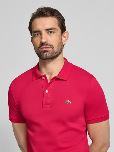 Lacoste Slim Fit Poloshirt aus reiner Baumwolle Pink 3