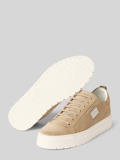 Antony Morato Sneakers van echt leer met logo-applicatie, model 'Suede' Beige - 4