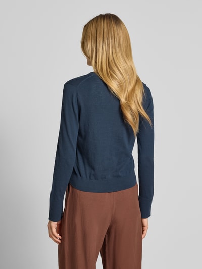 Marc O'Polo Slim Fit Strickjacke aus Baumwoll-Leinen-Mix Marine 5