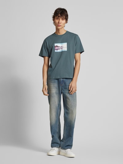 Jack & Jones T-Shirt mit Motiv-Print Modell 'VESTERBRO' Petrol 1