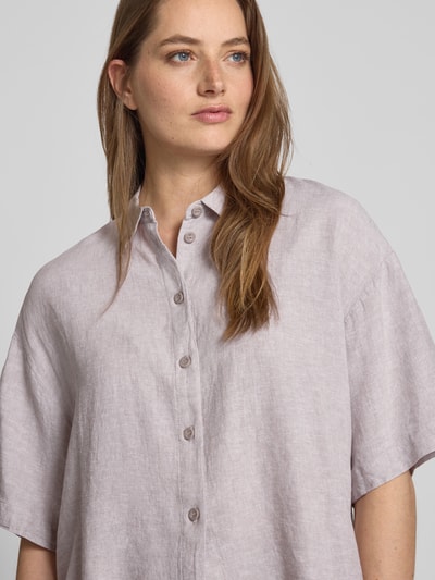 Vero Moda Bluzka koszulowa o kroju regular fit z mieszanki lnu i wiskozy model ‘LINN’ Écru 3