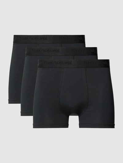 Knowledge Cotton Apparel Boxershort met elastische band in een set van 3 stuks Zwart - 1