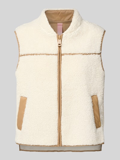 MOS MOSH Gilet van teddybont met schuine zakken, model 'Rowe' Ecru - 2