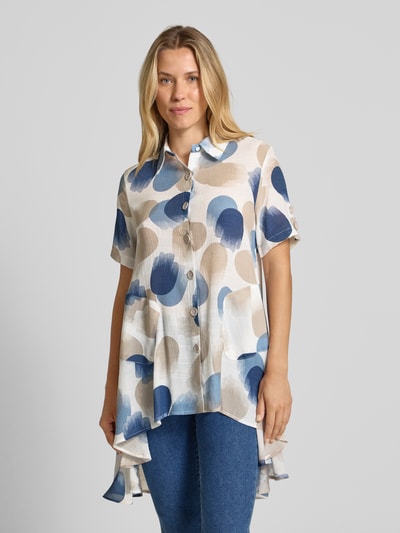 Apricot Długa bluzka o kroju relaxed fit z przedłużonym tyłem Granatowy 4