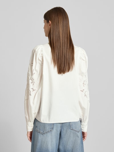 YAS Relaxed fit blouse met borduursel, model 'ZIMIA' Wit - 5