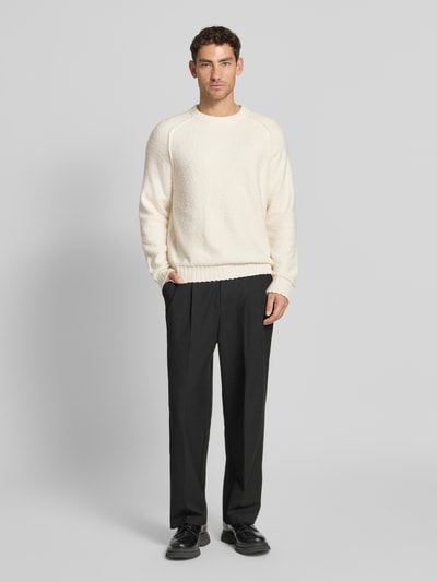 HUGO Relaxed Fit Pullover aus Baumwoll-Mix Modell 'SAN CHRISTOPHER' Offwhite 1