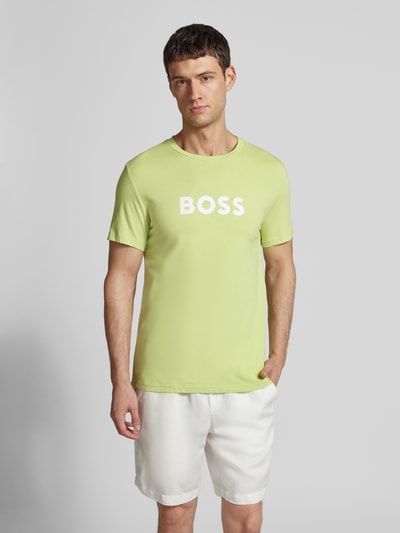 BOSS T-shirt z nadrukiem z logo Jasnozielony 4