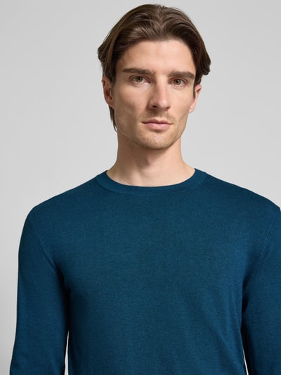 MCNEAL Strickpullover mit gerippten Abschlüssen Petrol Melange 3