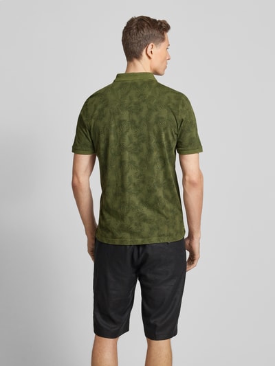 Fynch-Hatton Regular Fit Poloshirt mit Allover-Print Khaki Melange 5