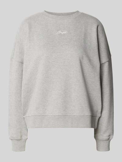 BOSS Orange Loose Fit Sweatshirt aus reiner Baumwolle Hellgrau Melange 2