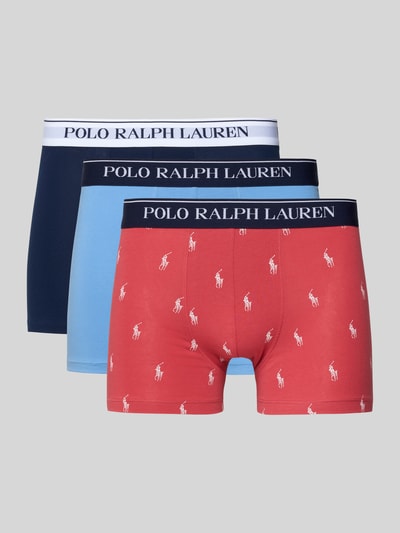 Productfoto, Skinny Fit Boxershorts aus Baumwoll-Mix im 3er-Pack van Polo Ralph Lauren Underwear in uni-kleuren met label-opdruk, stretchmateriaal