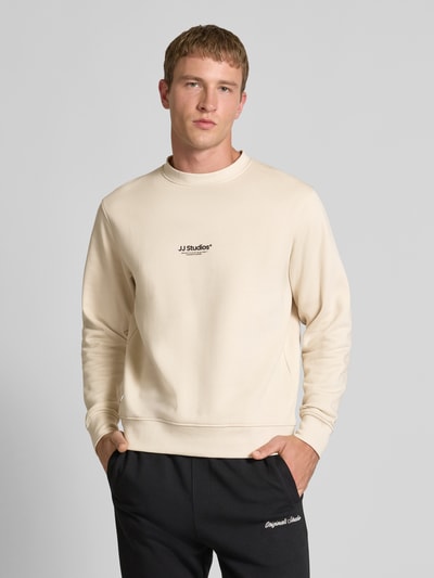 Jack & Jones Sweatshirt mit Label-Print Modell 'SOHO' Beige 4