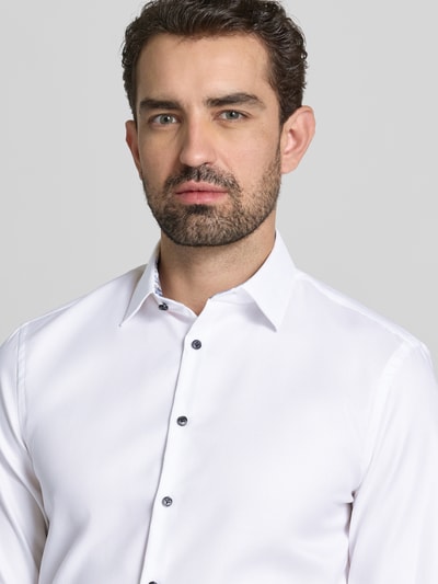 Jake*s Slim Fit Business Hemd aus Baumwolle mit Kentkragen Weiss 3